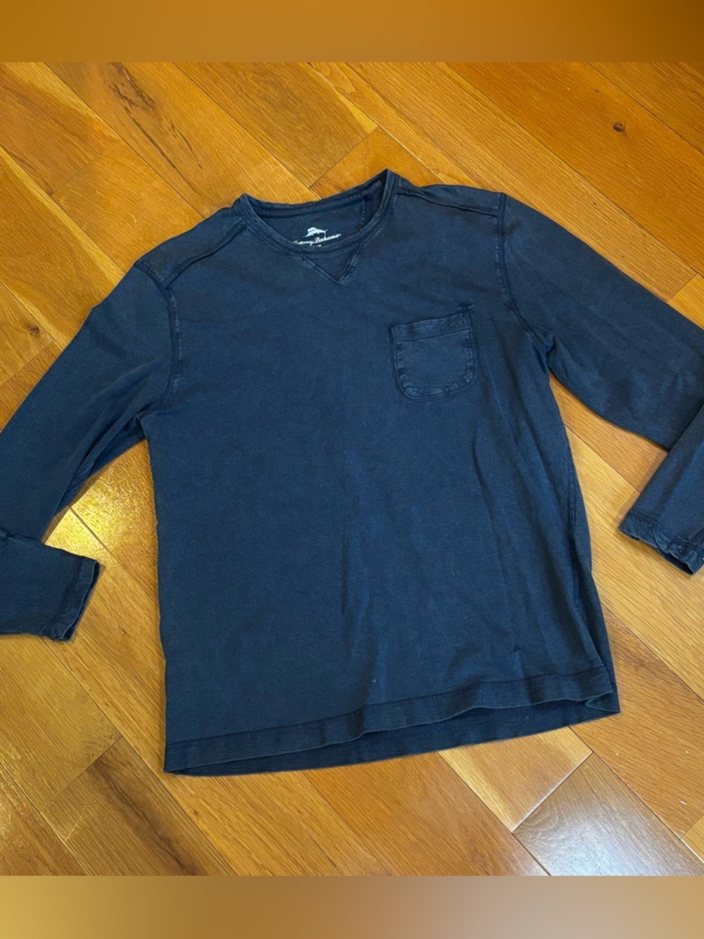 Tommy Bahama Mens Large Blue Lagoon Pullover Crewneck Cotton Shirt